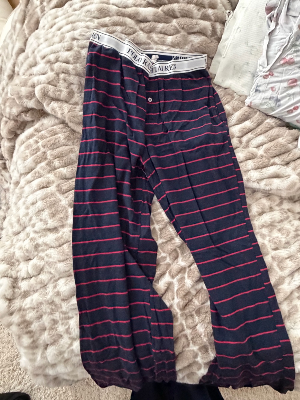 Polo by Ralph Lauren Navy and Pink Striped pants & top pjs
